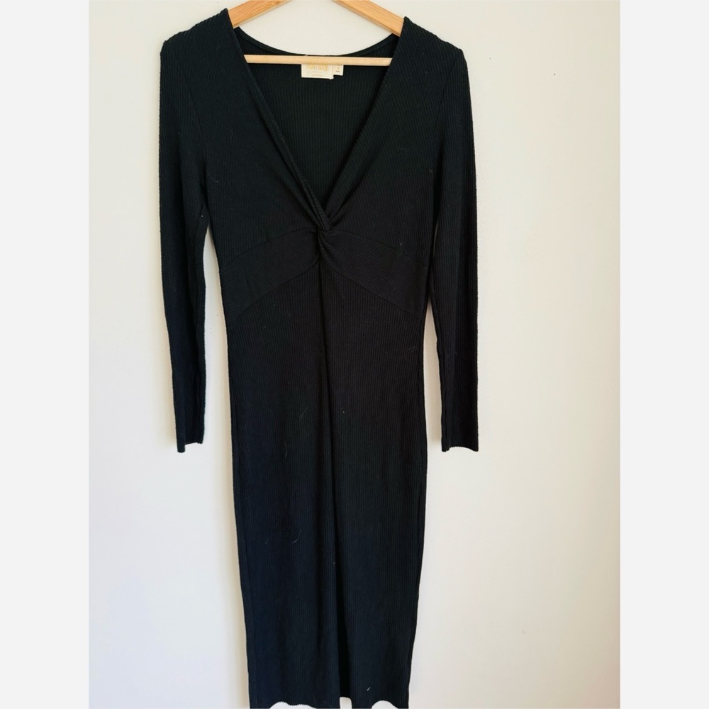 NATION LTD Phaedra Twisted Midi Dress in Black - Picture 3 of 8